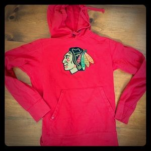 Red Chicago Blackhawks Branded Logo Hoodie